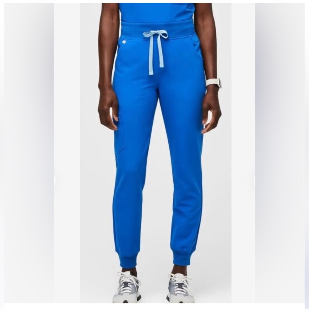 Figs high waisted Zamora Royal Blue jogger scrub pants